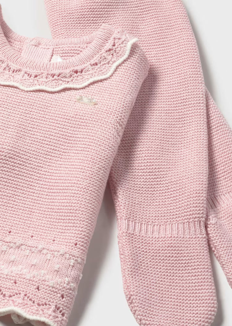 Conjunto 3 piezas tricot recién nacida