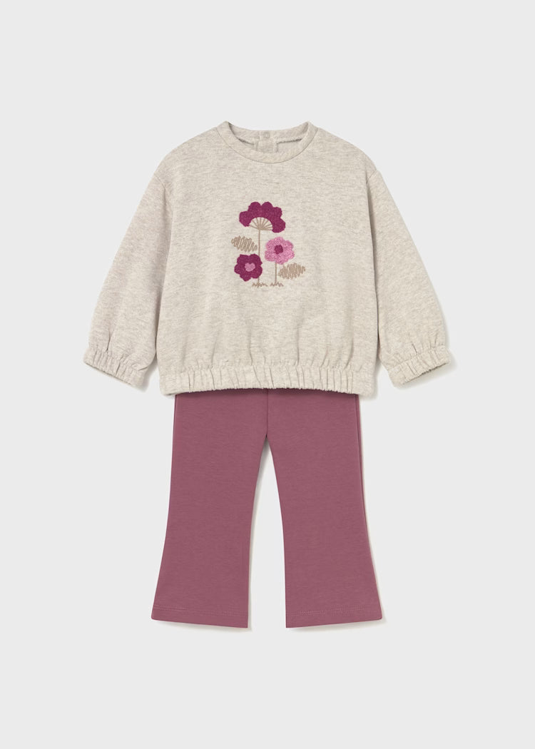 Conjunto legging campana y sudadera bebé