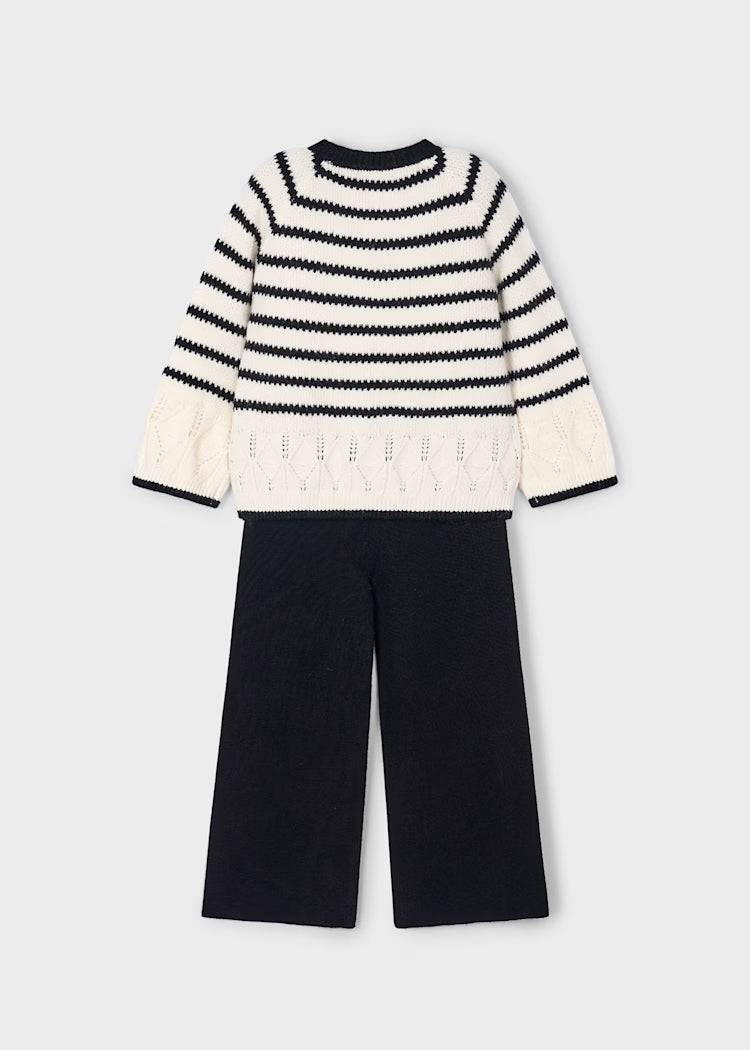 Conjunto pantalón y jersey rayas niña