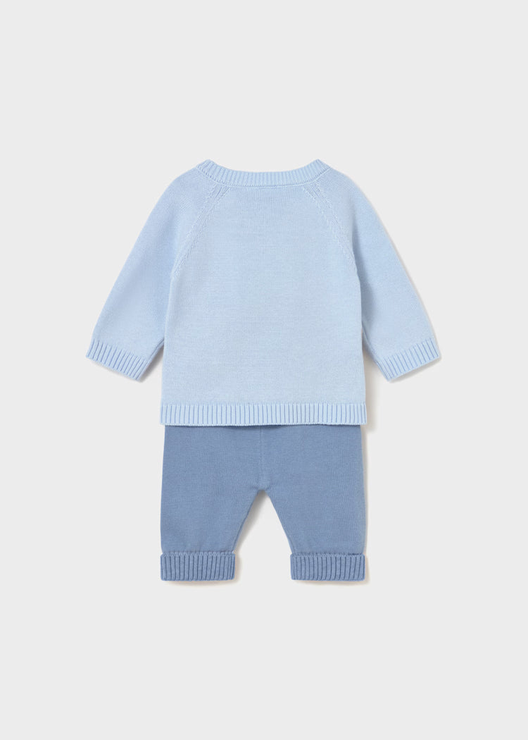 Conjunto pantalón y jersey tricot recién nacido