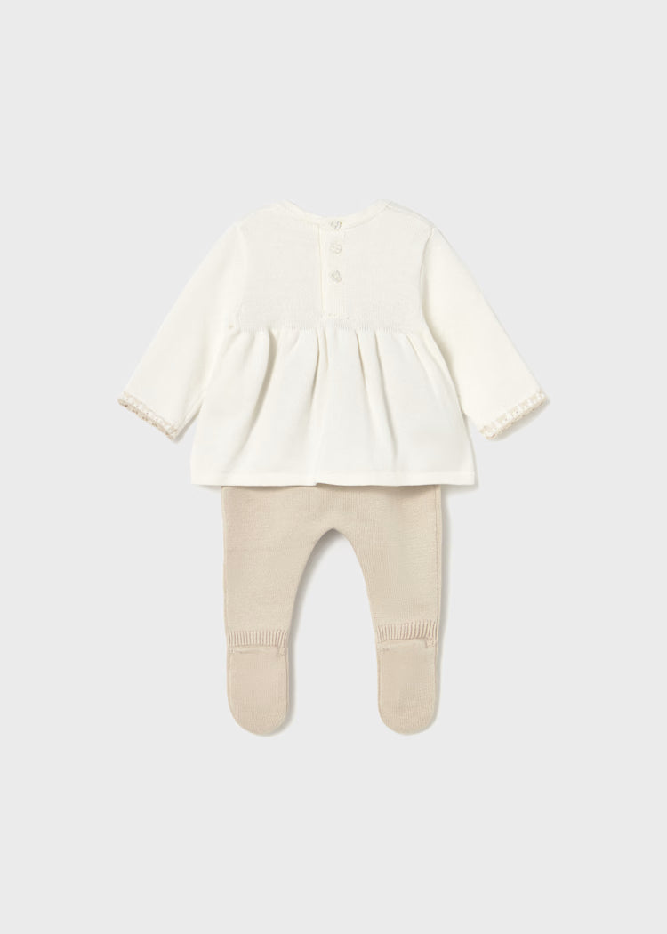 Conjunto polaina y jersey recién nacida