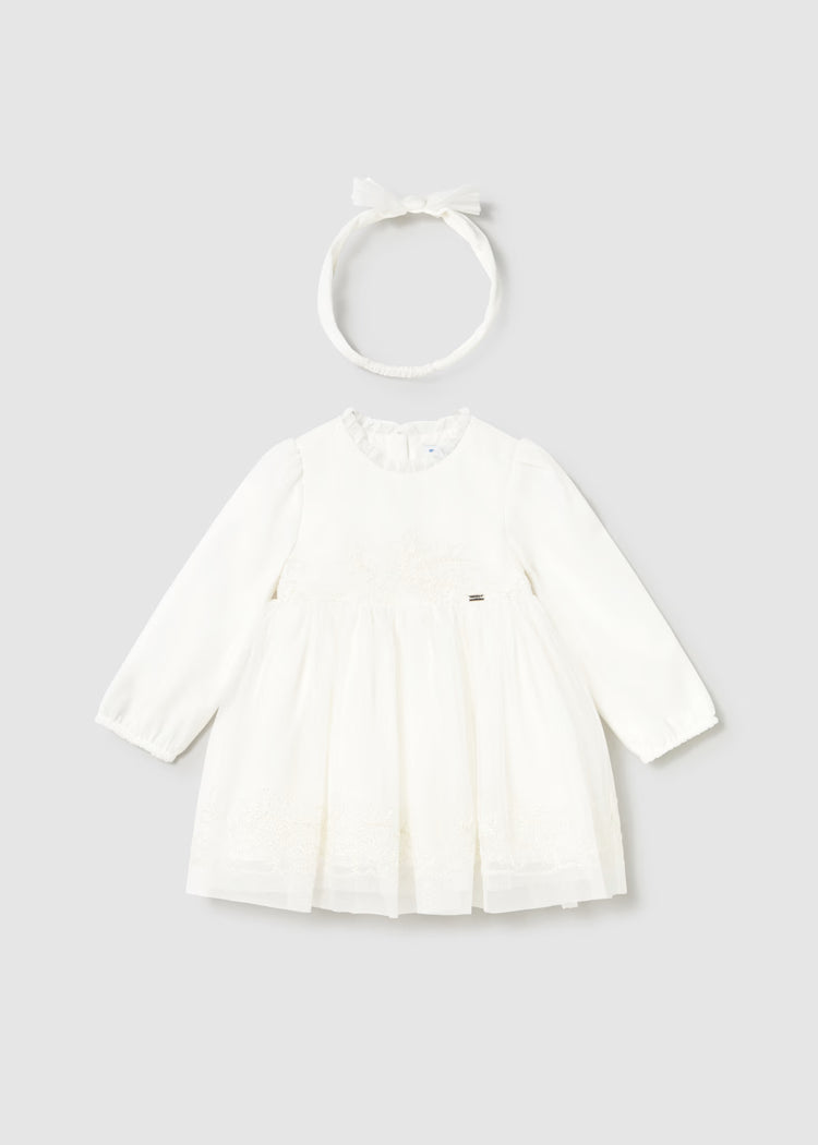 Vestido ceremonia tul bordado bebé