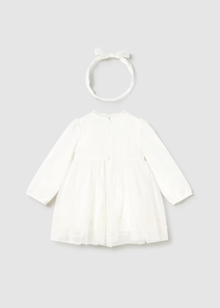 Vestido ceremonia tul bordado bebé
