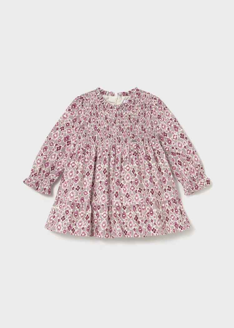 Vestido terciopelo con volantes bebé