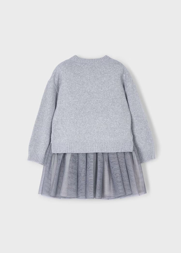 Vestido tricot combinado niña