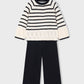 Conjunto pantalón y jersey rayas niña