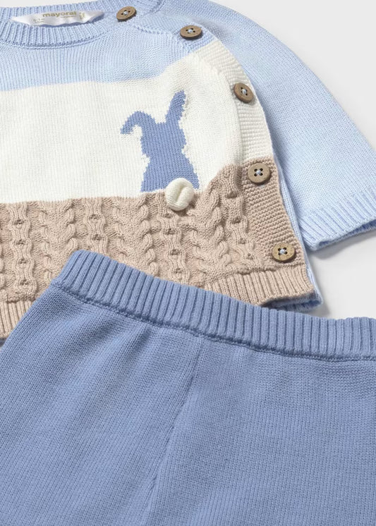 Conjunto pantalón y jersey tricot recién nacido