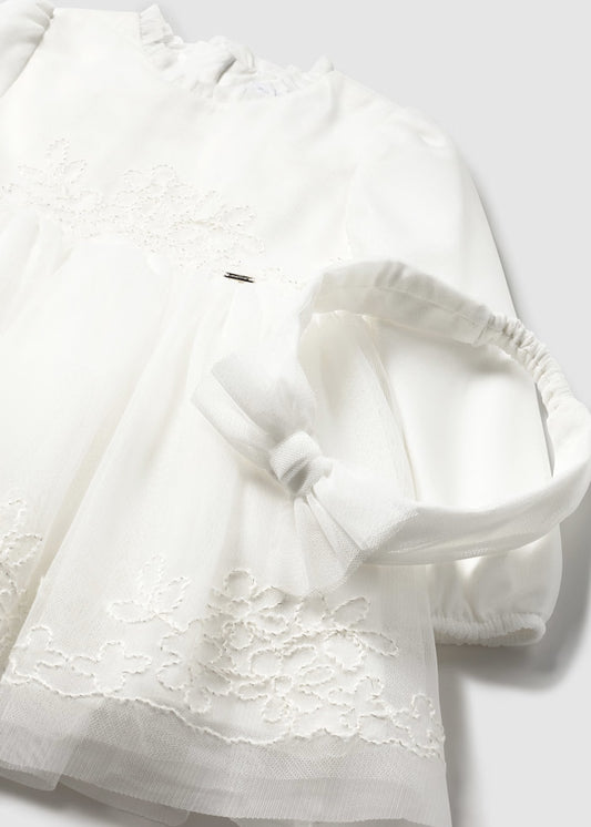 Vestido ceremonia tul bordado bebé