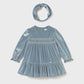 Vestido terciopelo con diadema bebé